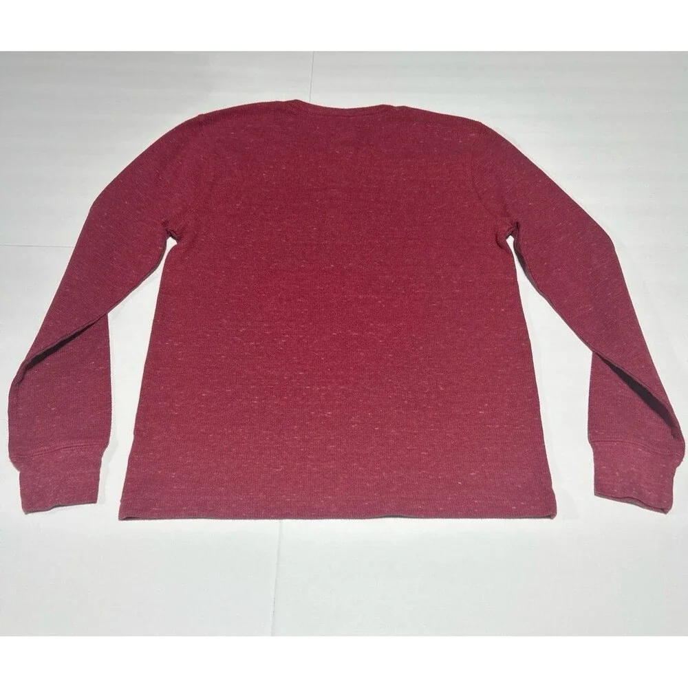 Old Navy Men's Maroon Waffle Knit Henley Shirt - Size Small